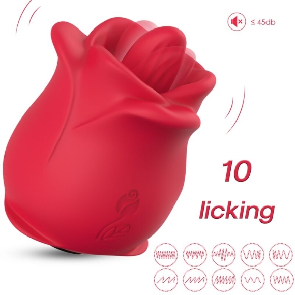 Imagen de Armony Stimulators - Armony - Rosa Vibrador Estimulador Con Lengua Clitoris 10 Modos Rojo 