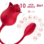 Imagen de Armony Stimulators - Armony - Rosa Vibrador Estimulador Clítoris Con Cola 10 Modos Rojo 