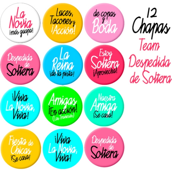 Imagen de 12 Chapas Despedida de Soltera Team (bolsa) 