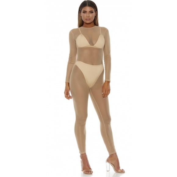 Imagen de Body de Malla Micro Net Mock Net - Nude 