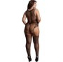 Imagen de le Desir Bodystocking de Red de Contraste Con Tirantes 