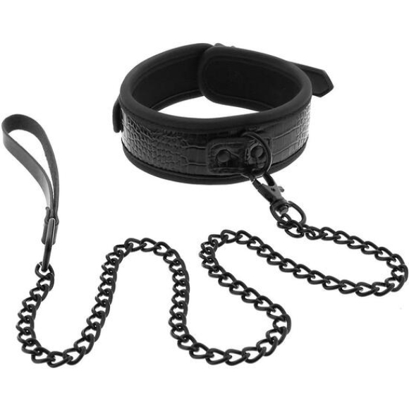 Imagen de Blaze Collar And Leash Croco Black 