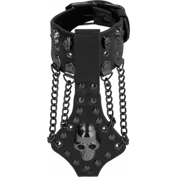 Imagen de Ouch! Skulls And Bones Brazalete Con Calaveras y Cadenas - Negro 