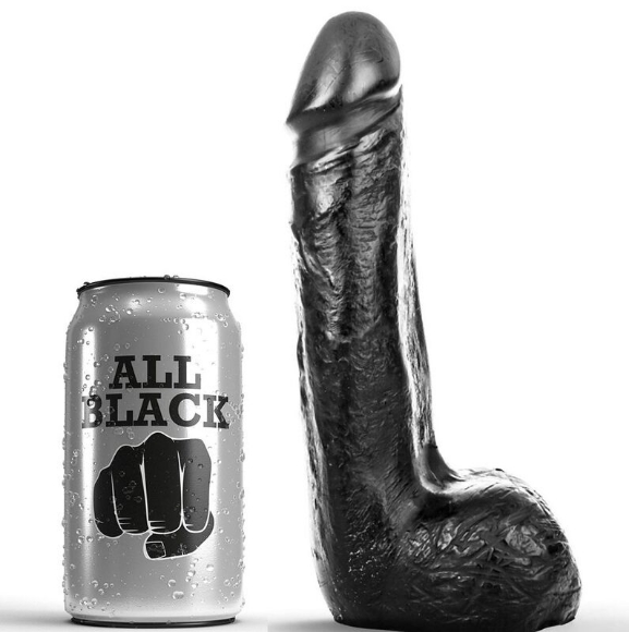 Imagen de All Black - Dildo Realistico Negro Suave 20 cm 