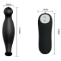 Imagen de Pretty Love Bottom - Plug Anal de Silicona Con Vibración 12 Modos Negro 