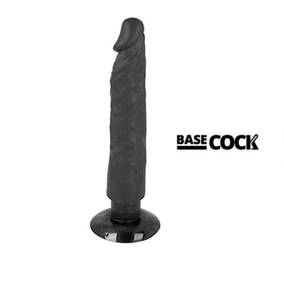 Imagen de Basecock - Vibrador Realistico 2-1 Natural Negro 20 cm 