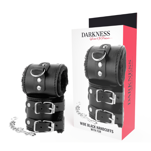 Imagen de Darkness Bondage - Darkness - Esposas Cuero Con Forro Ajustables Negro 