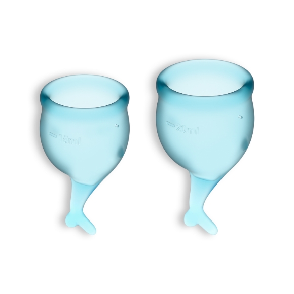 Imagen de Satisfyer - Conjunto de 2 Copas Menstruales Feel Secure Satisfyer Azul Claro 