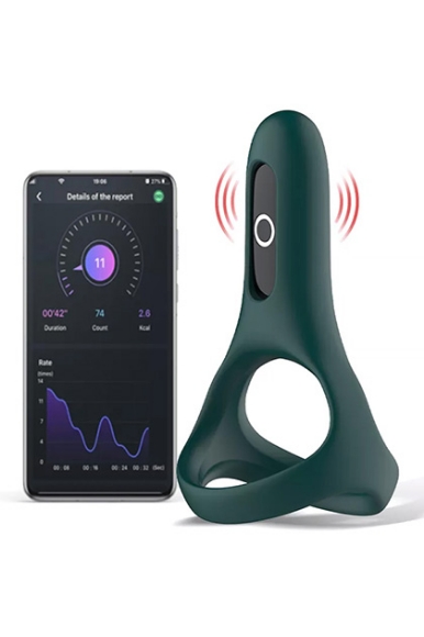 Imagen de Magic Motion - Anillo Vibrador Doble Magic Rise Smart Wearable Cockring en Verde 