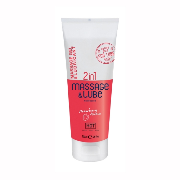 Imagen de Hot™ - Gel de Masaje y Lubricante 2en1 Con Sabor a Fresa Hot™ 200ml 