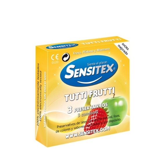 Imagen de Sensitex - Preservativos Veganos Tuttifrutti 3 Unidades Sensitex 
