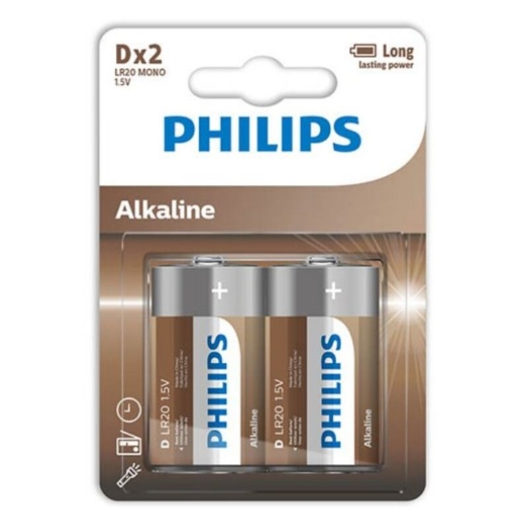 Imagen de Phillips - Philips - Alkaline Pila d Lr20 Blister*2 