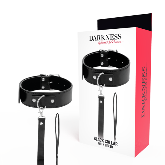 Imagen de Darkness Bondage - Darkness - Collar de Postura Con Cadena Leather 