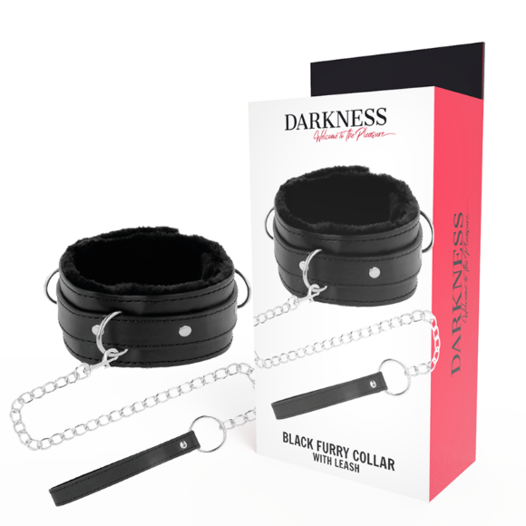 Imagen de Darkness Bondage - Darkness - Collar Confortable de Postura Con Cadena Leather 