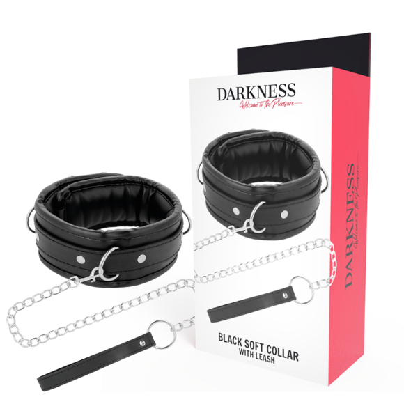 Imagen de Darkness Bondage - Darkness - Collar Con Cadena Soft Leather 