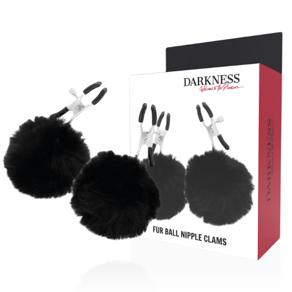 Imagen de Pinzas Para Pezones Con Pompones Darkness Sensations - Darkness 1 