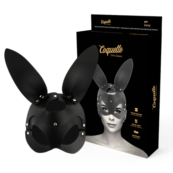 Imagen de Coquette Accessories - Coquette Chic Desire - Mascara Cuero Vegano Con Orejas de Conejo 