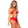 Imagen de Leg Avenue Sets - Leg Avenue - Set Tres Piezas Sujetador, Liguero y Tanga 