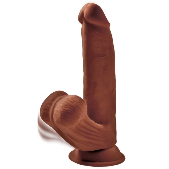 Imagen de King Cock - Plus 3d Dildo Swinging Balls 24.5 cm Marron 