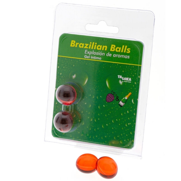 Imagen de Brazilian Balls - Taloka - Brazilian Balls Gel Íntimo Fresas & Champán 2 Bolas 