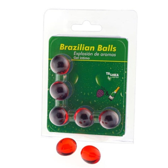 Imagen de Brazilian Balls - Taloka - Gel Íntimo Fresas & Champán 5 Bolas 