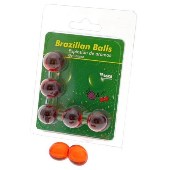Imagen de Brazilian Balls - Taloka - Bolas Brasileñas Gel Íntimo Fresa & Cereza 5 Unidades 