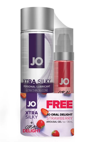 Imagen de System jo - jo Xtra Silky Silicone 4 Floz 120 ml Oral Delight - Strawberry 1 Floz 30 ml 